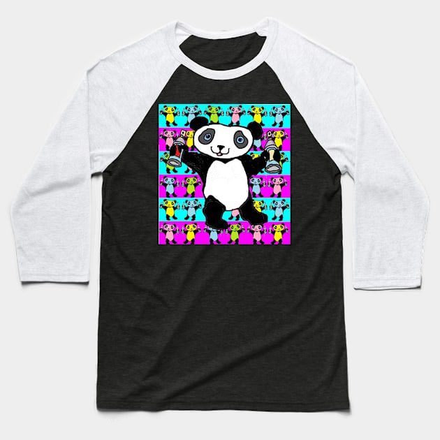 Graffiti,Panda,Pop by LowEndGraphics Baseball T-Shirt by LowEndGraphics
